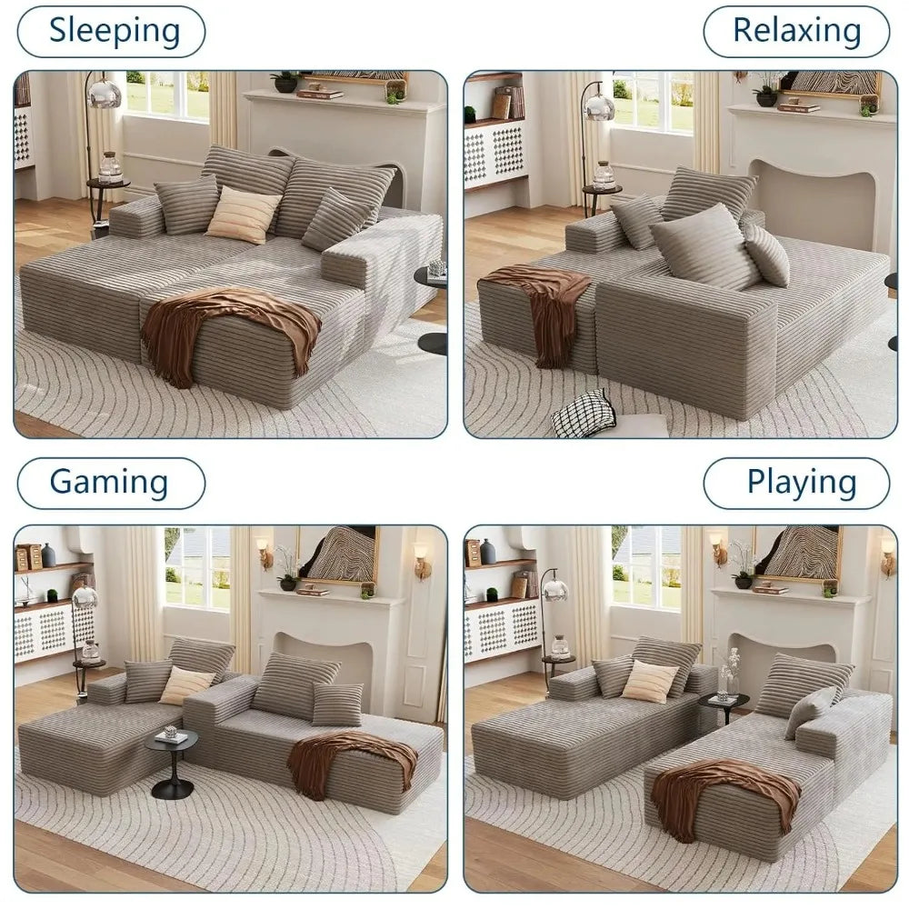 Cozy Corduroy Chaise Lounger