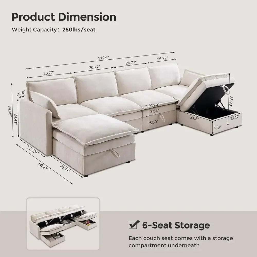 Cozy U-Shape Sectional Sofa