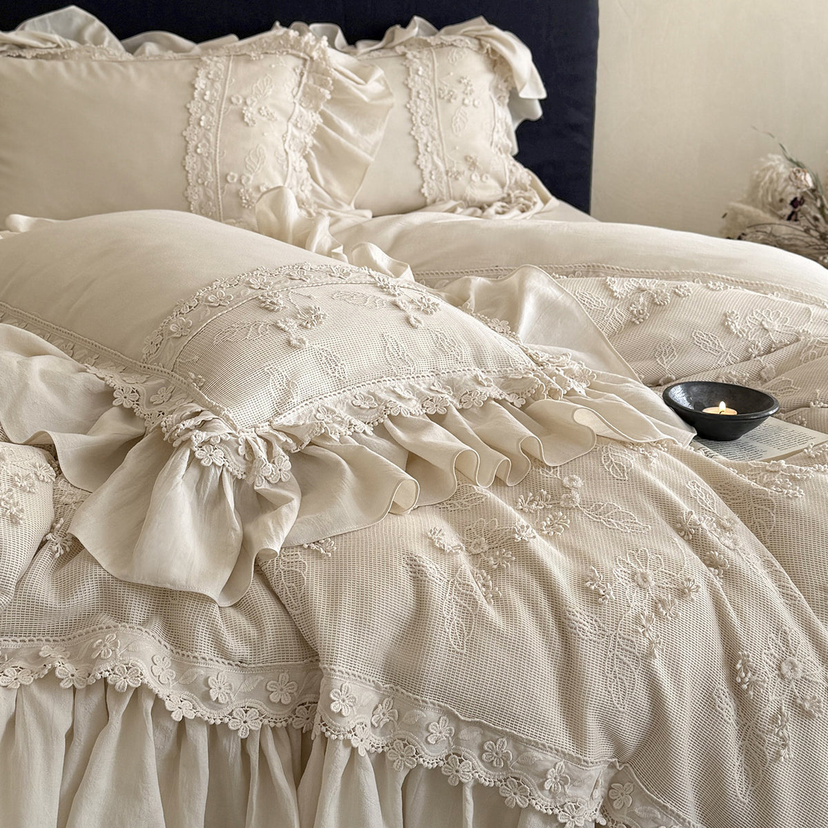 Sophie Double Gauze Lace Bedding Set