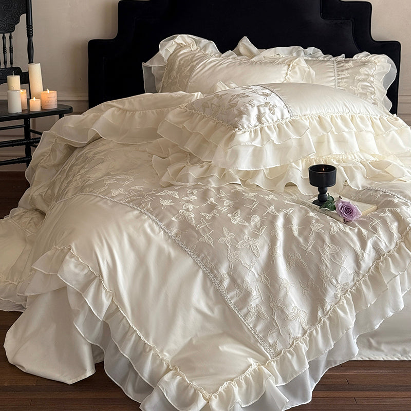 Léonie Butterfly Lace Bedding Set