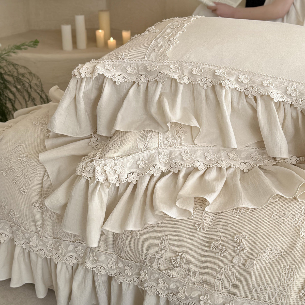 Sophie Double Gauze Lace Bedding Set