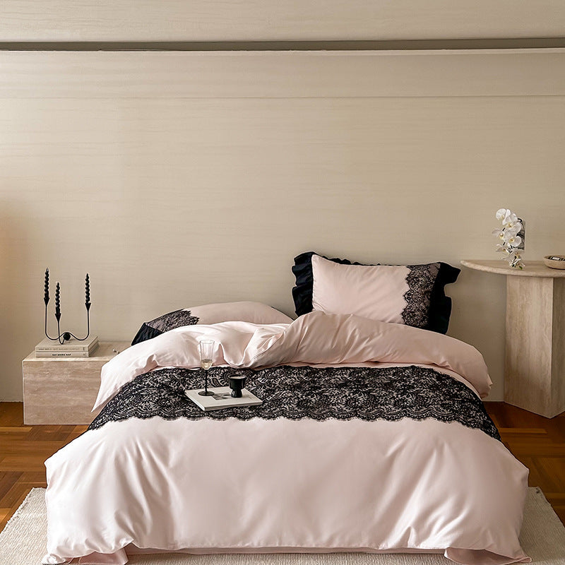 Arielle Blush Lace Bedding Set