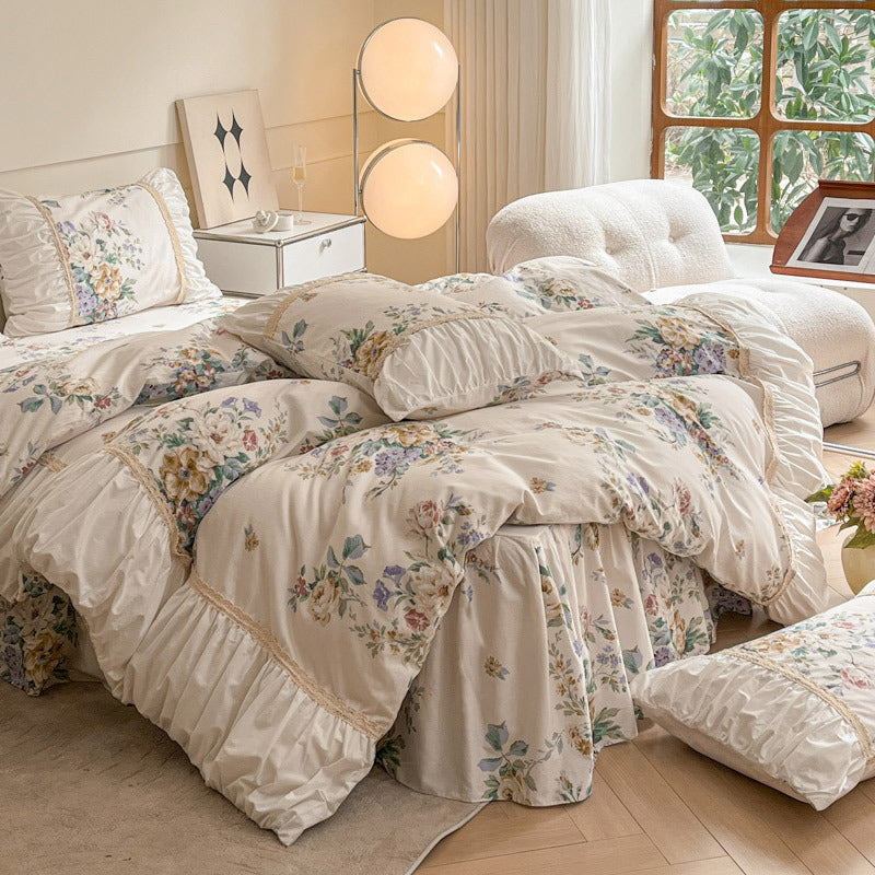 Lucille Ruffled Cotton Bedding Set