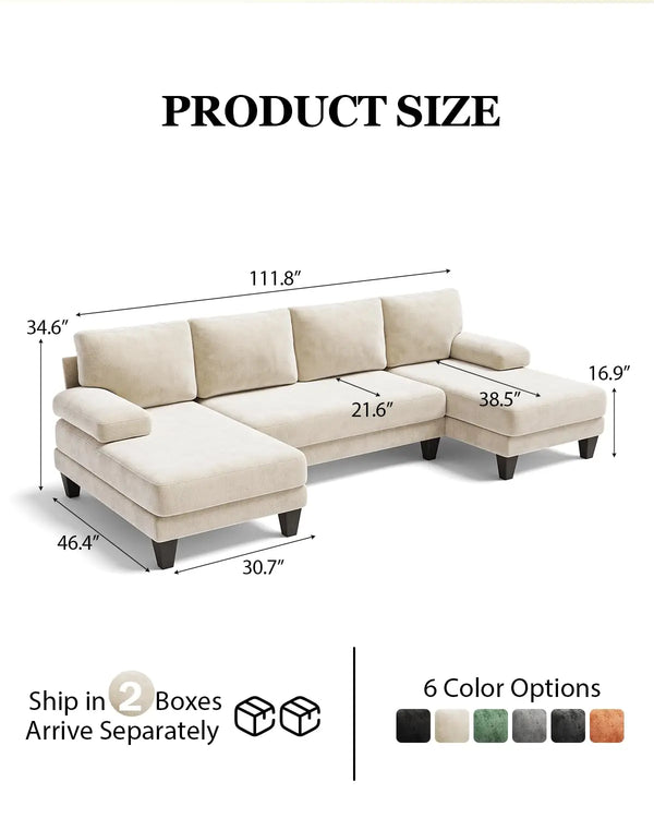 Cozy U-Shaped Living Room Sofa