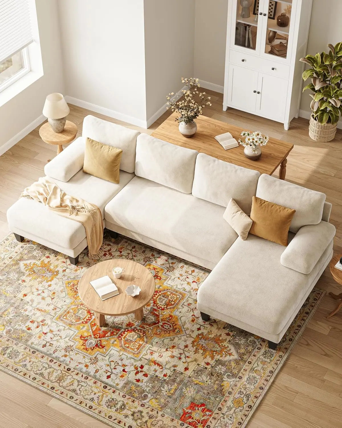 Cozy U-Shaped Living Room Sofa