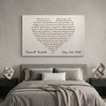 Lyrics In A Heart Canvas - Personalized Canvas